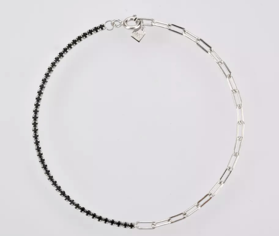 Pulsera Black& Chain silver