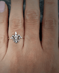 Anillo Flor De Lis Plata Fina 925 