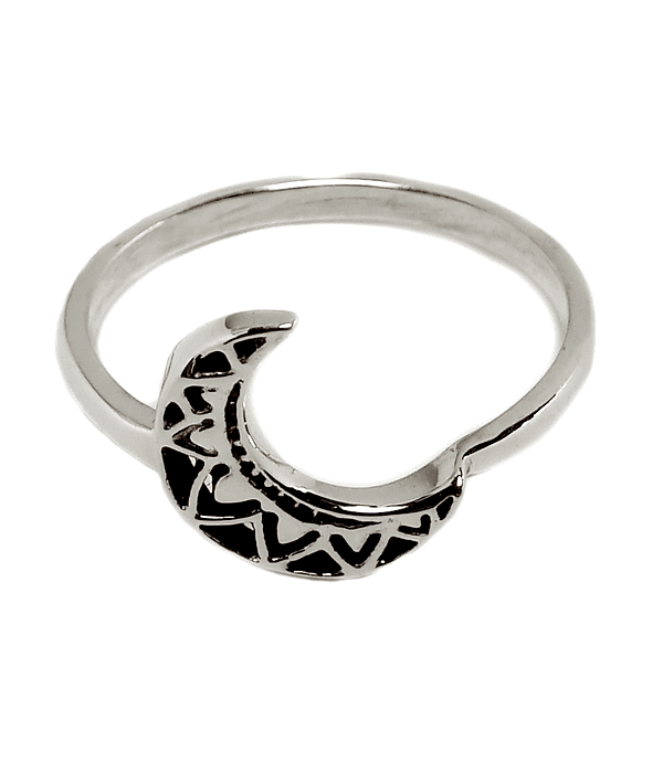 Anillo Luna Plata Fina 925