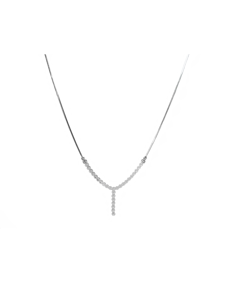 Collar Cristal Blanco Plata Fina 925 