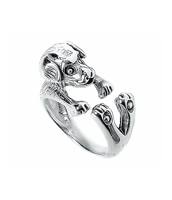 Anillo Perro Plata Fina 925 