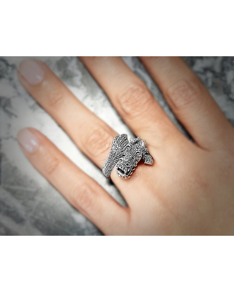 Anillo Dragón Plata Fina 925 