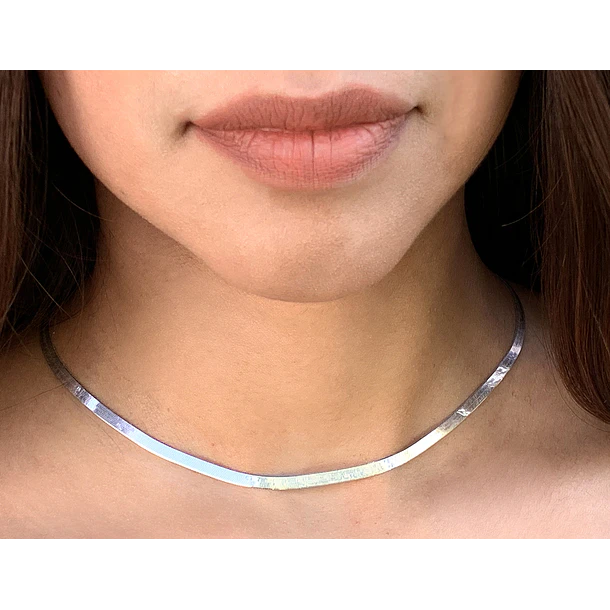Collar Plano Plata Fina 925  2