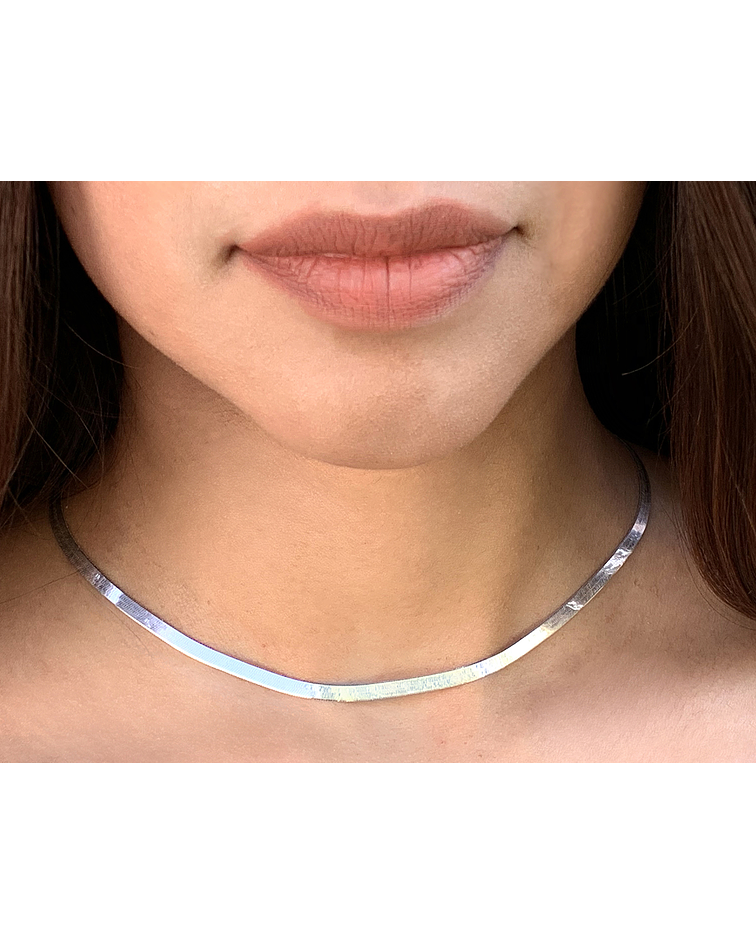 Collar Plano Plata Fina 925 