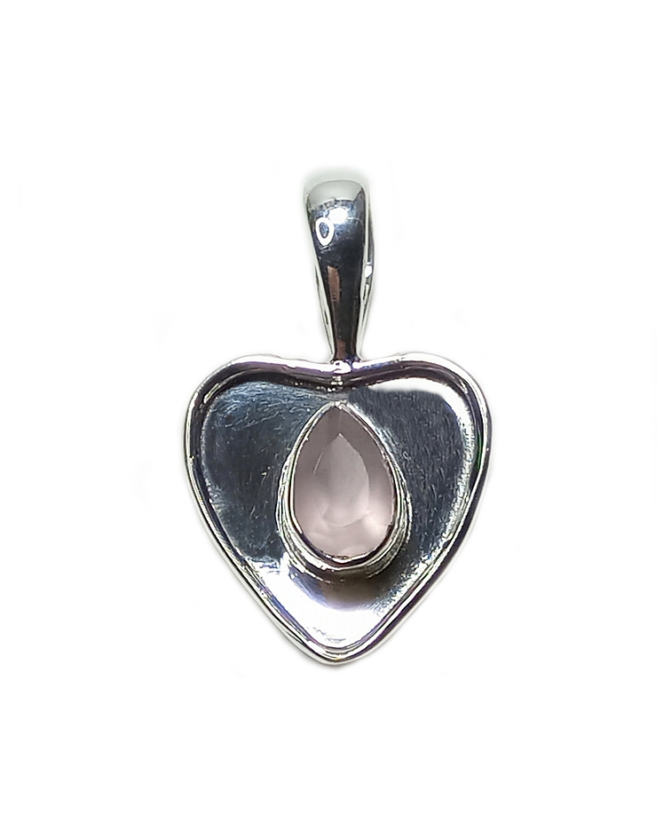 Colgante Corazón Piedra Plata Fina 925 