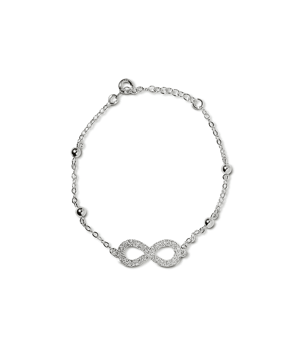 Pulsera Infinito Bolitas Plata Fina 925 