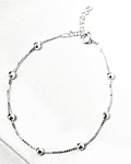 Pulsera Bolitas Cadena Veneciana Plata Fina 925 