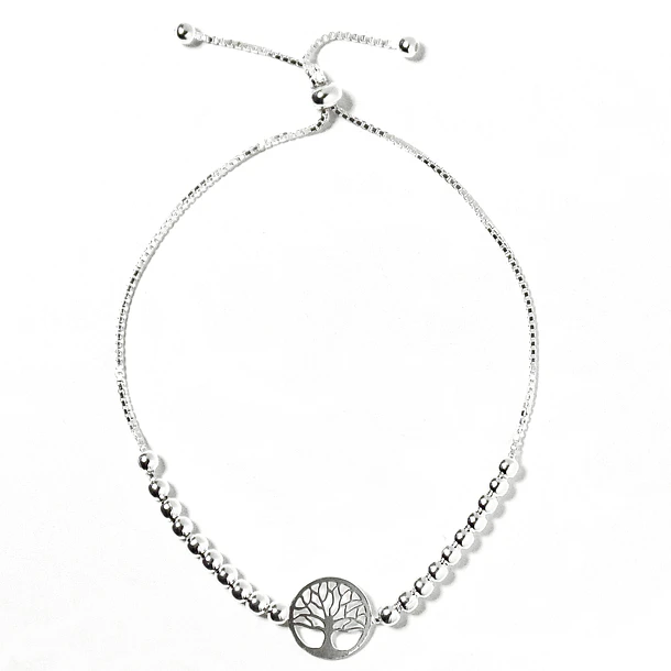 Pulsera Árbol De La Vida Bolitas Plata Fina 925 1