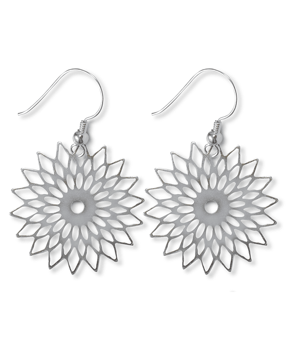 Aros Flor Calada Plata Fina 925 