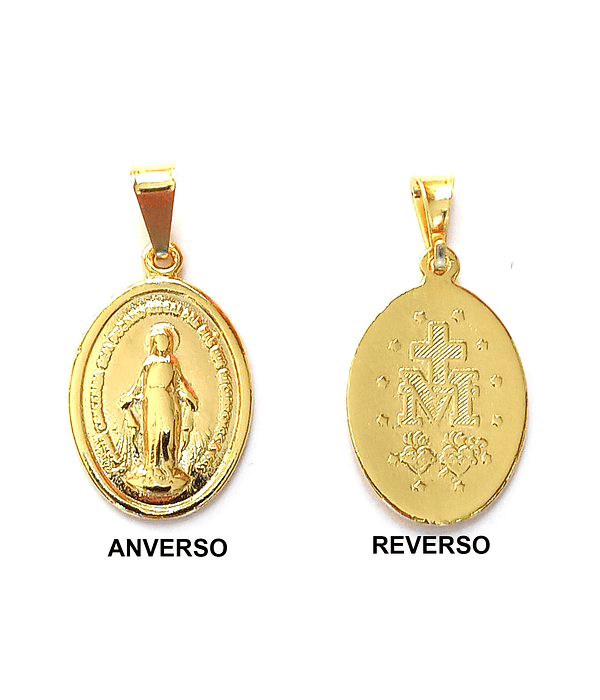 Colgante Virgen De Los Rayos Mediana Enchapado Oro 18 K 