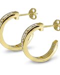 Aros Argolla Cintillo Circones 17mm Enchapado Oro 18 K 