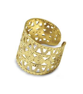 Anillo Calado Borde Liso Enchapado Oro 18 K 