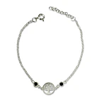 Pulsera Árbol De La Vida Circón Negro Plata Fina 925 1