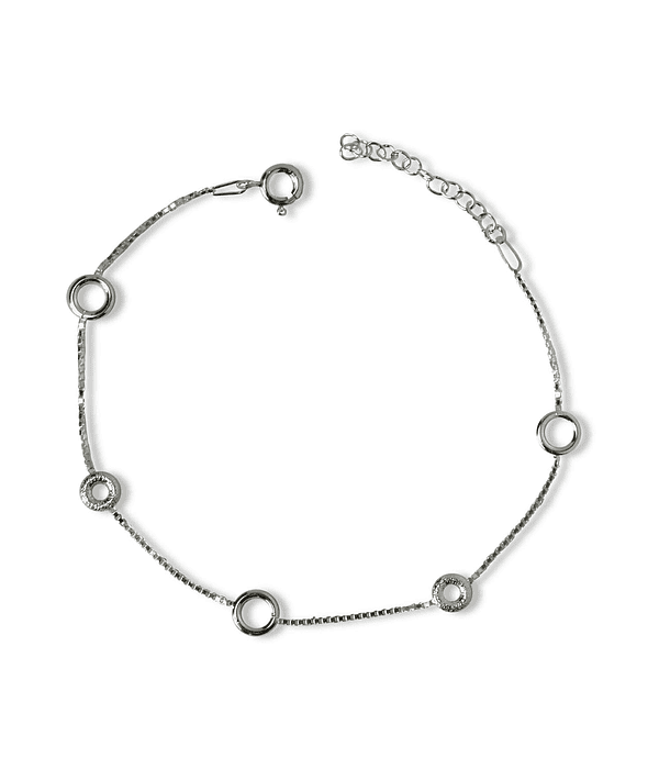 Pulsera Círculos Donas Plata Fina 925 