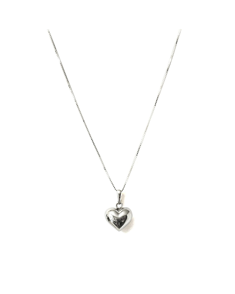 Collar Corazón Cadena Veneciana Plata Fina 925 