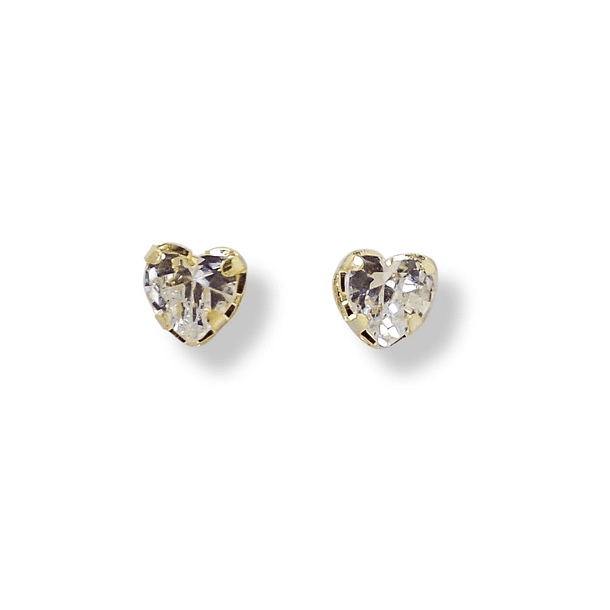 Aros Corazón Circón Grifas 4mm Enchapado Oro 18 K 