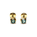 Aros Bebé Circón Celeste 4mm Enchapado Oro 18 K 1