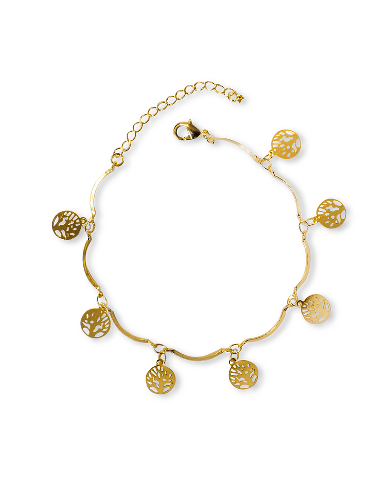 Pulsera Chiches Árbol de la Vida Enchapado Oro 18K