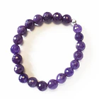 Pulsera Amatista 8mm Facetada Plata Fina 925 1