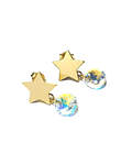 Aros Estrella Cristal Austriaco Aurore Boreale Enchapado Oro 18 K