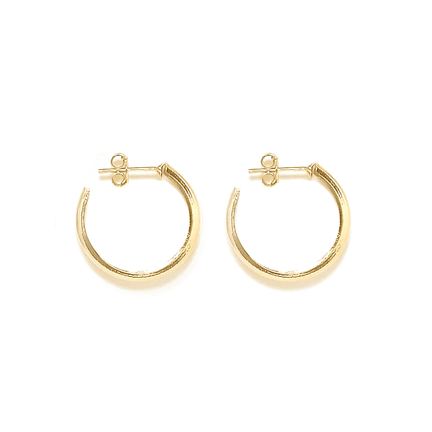 Aros Argollas Bote 22mm Enchapado Oro 18 K