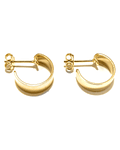 Aros Argolla Tubo Plano 14mm Enchapado Oro 18 K