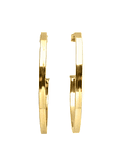 Aros Argolla Tubo Cuadrado 50mm Enchapado Oro 18 K 