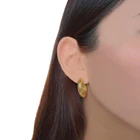 Aros Argolla Bote 24mm Enchapado Oro 18 K 2