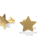 Aros estrella satinados Enchapado Oro 18 K