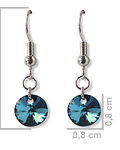 Aros Cristal Austriaco Azul Bermuda Plata Fina 925