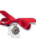 Medalla San Benito 10mm Plata Fina 925 Cinta Roja