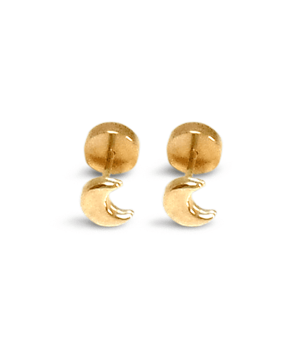 Aros Abridores bebé luna Laminado Oro 18K