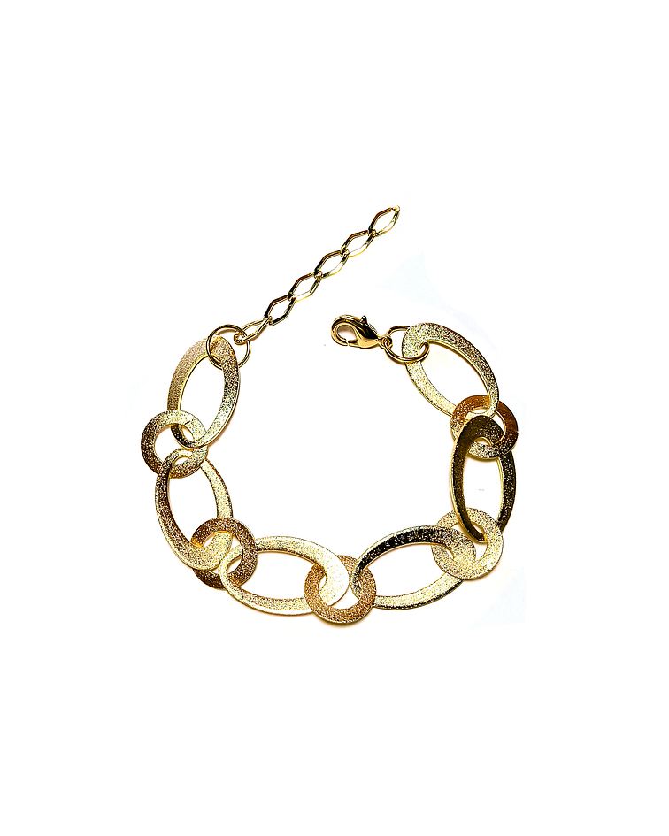  Pulsera Óvalos Círculos Enchapado Oro 18 K