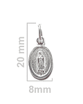 Colgante Medalla Virgen de Guadalupe 8mm Plata Fina 925