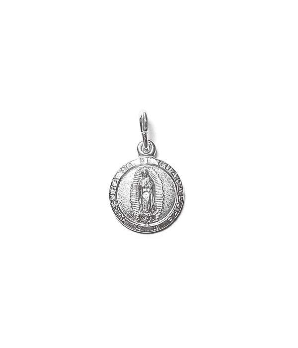 Colgante Medalla Virgen De Guadalupe 10mm Plata Fina 925