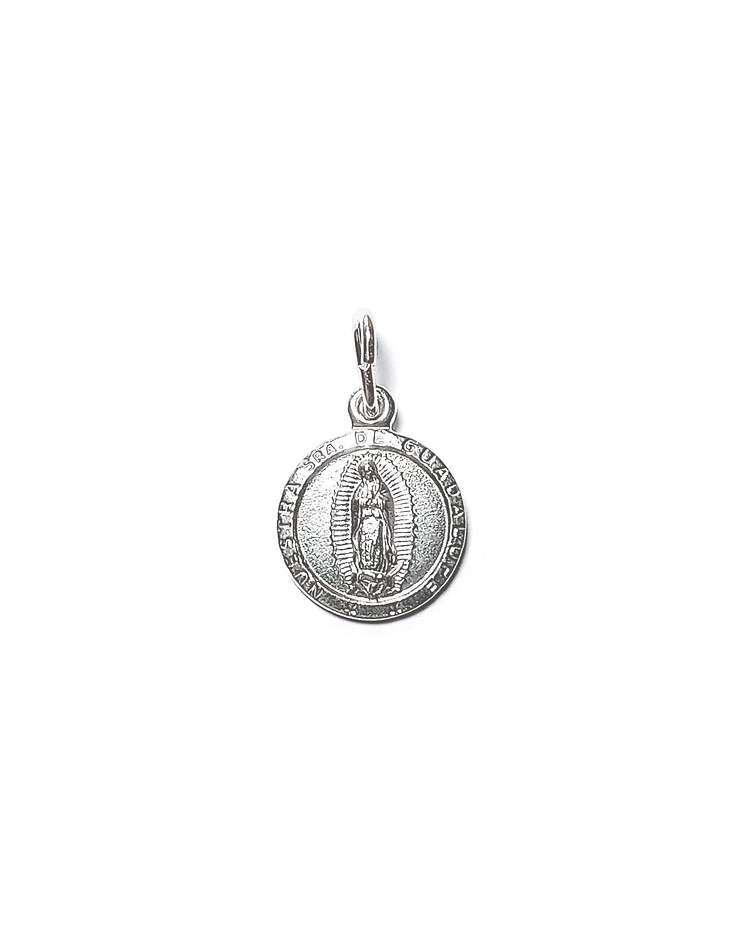 Colgante Medalla Virgen De Guadalupe 10mm Plata Fina 925