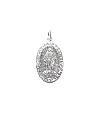 Colgante Medalla Virgen De Los Rayos 17mm Plata Fina 925