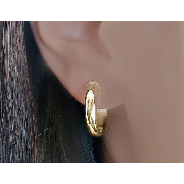 Aros Argolla 18mm Enchapado Oro 18 K 2
