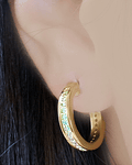 Aros Argolla Cintillo Circones 17mm Enchapado Oro 18 K 