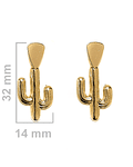 Aros Cactus Colgante Tope Triángulo Enchapado Oro 18 K