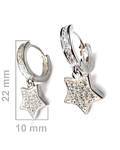 Aros Argolla Estrella Circón Plata Fina 925