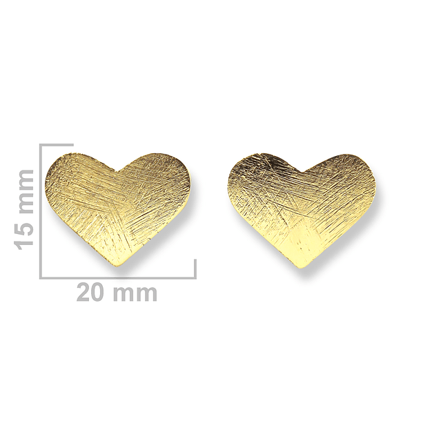 Aros Corazón Satinado Enchapado Oro 18K