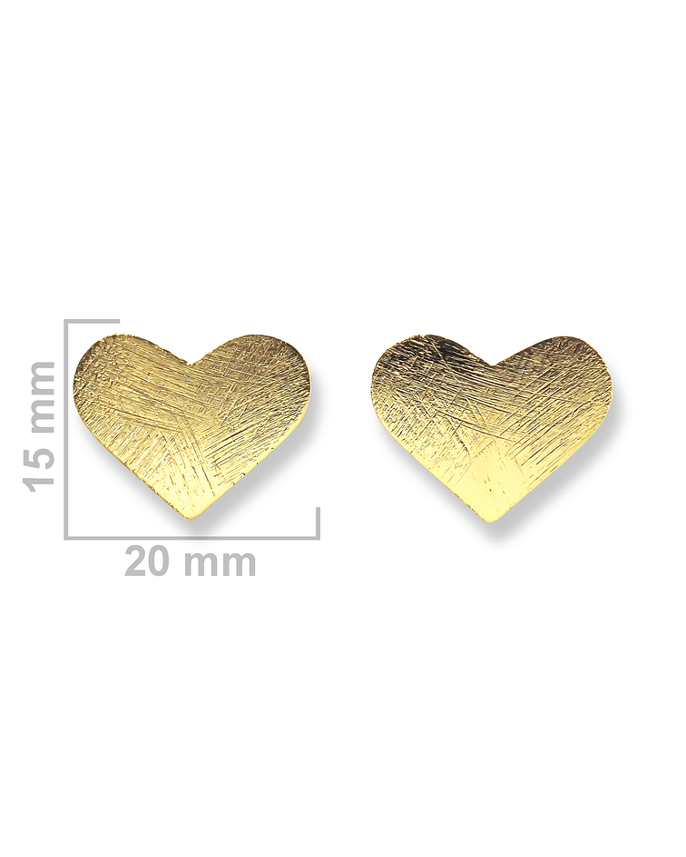 Aros Corazón Satinado Enchapado Oro 18K