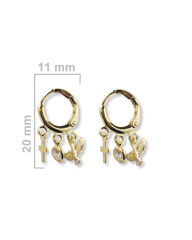 Aros Argolla 3 Chiches Enchapado Oro 18 K