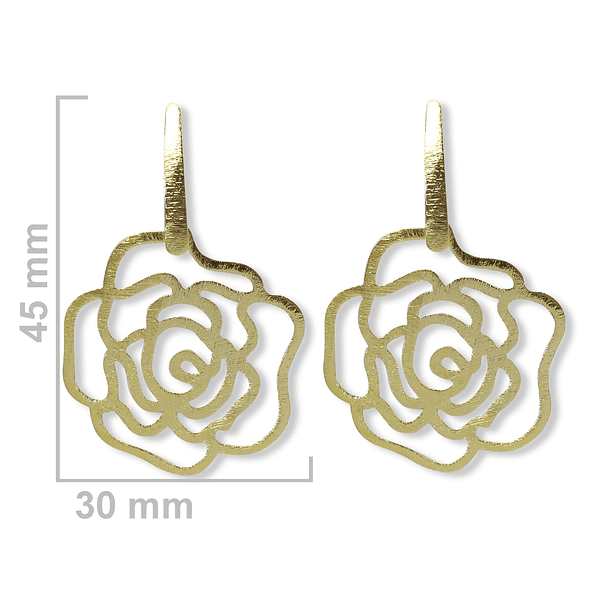 Aros Rosa Calada Satinada Enchapado Oro 18K