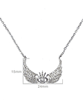 Collar Ojo Alas Circón Plata Fina 925 45cm