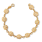 Pulsera Rosas Caladas Enchapado Oro 18K 1