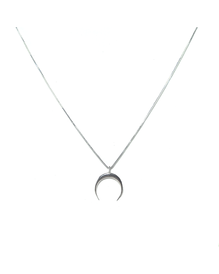 Collar Luna Invertida Plata Fina 925 45cm