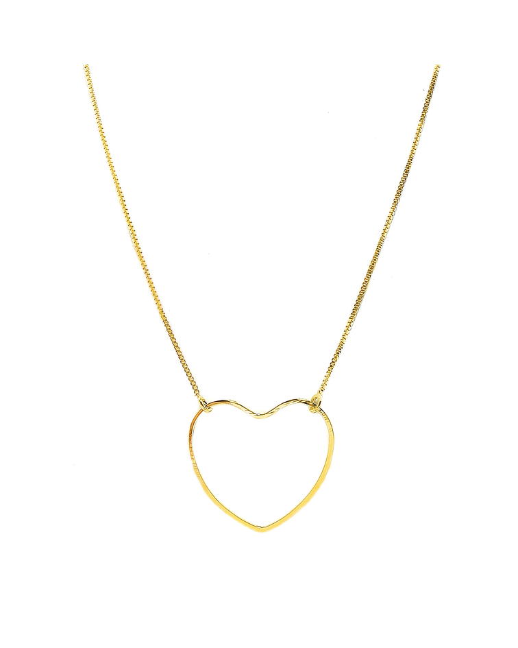 Collar Corazón Enchapado Oro 18 K 44cm