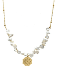 Collar Perlas De Río Biwa Enchapado Oro 18 K 47cm